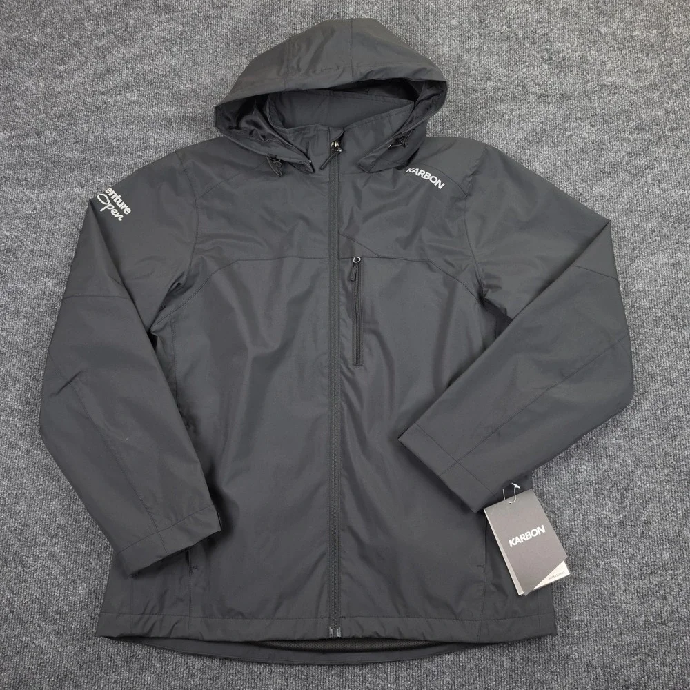 Karbon Endurance KR905 Hooded Jacket Black Mens S Soft Shell US Venture Open NWT
